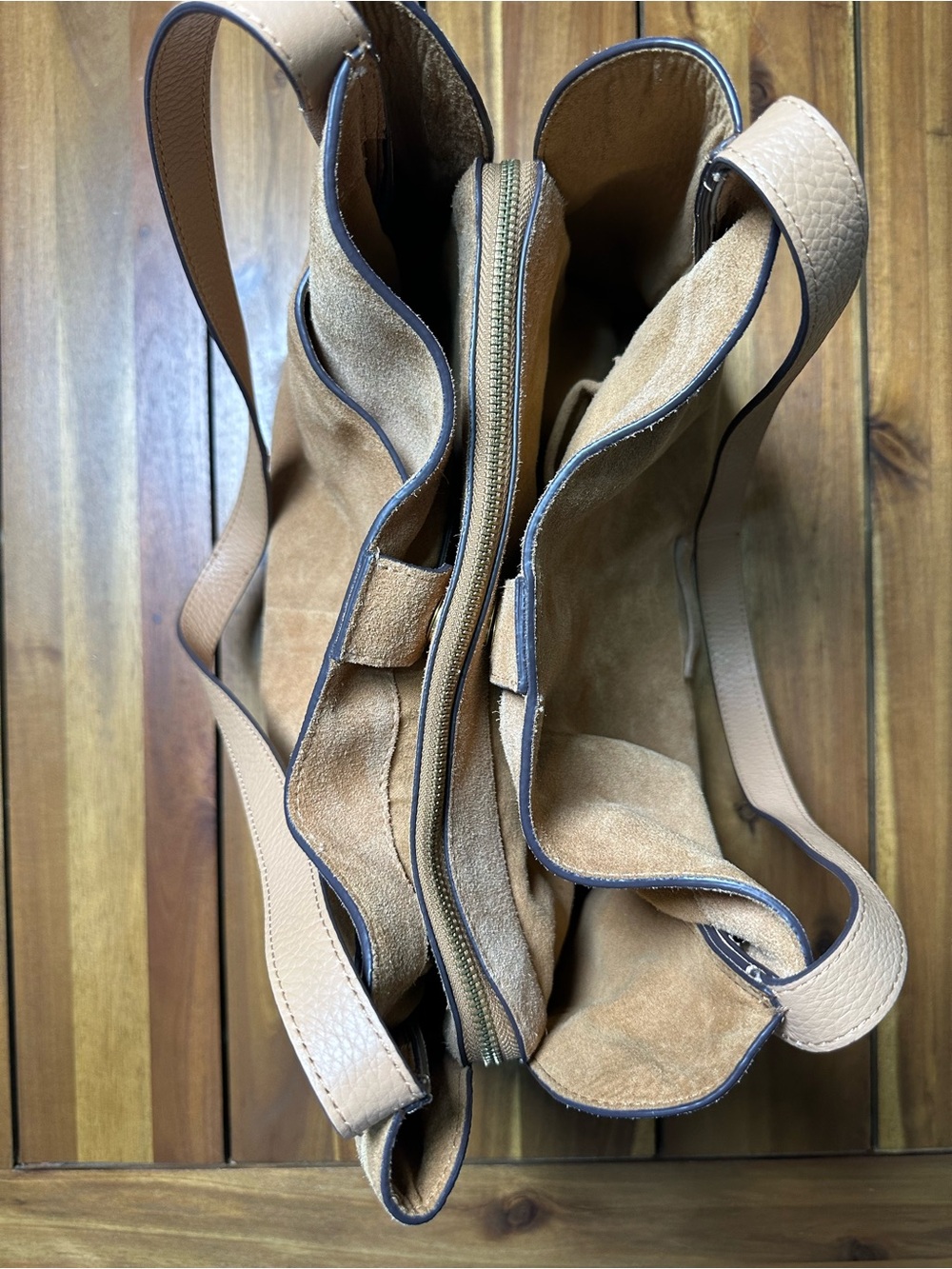 Suede Slouchy Shoulder Bag in Camel Brown - Picture 10 of 15